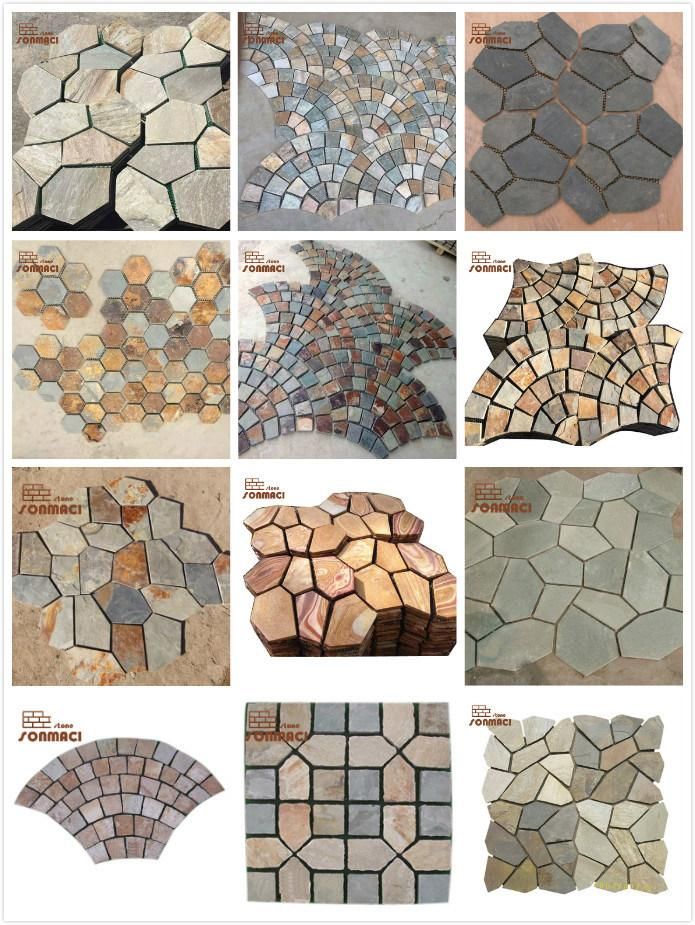 Natural Slate Outdoor Paving Flagstone on Mesh