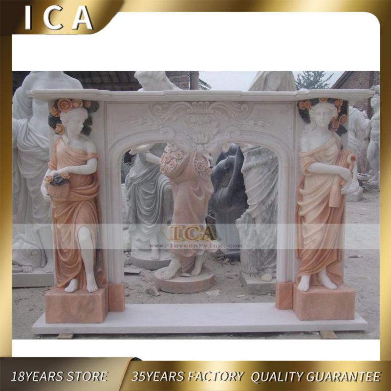 High Quality White Marble Fireplace for Villa Interior
