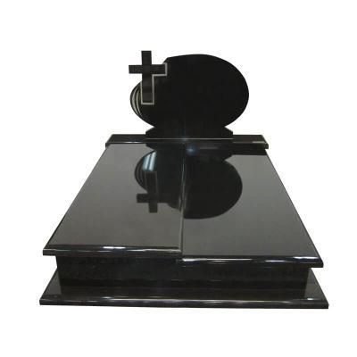 Poland Cross Black Granite Tombstone Monument
