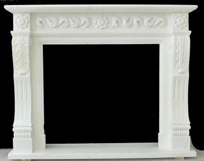 Indoor Carved Cultured Marble Fireplace Surround