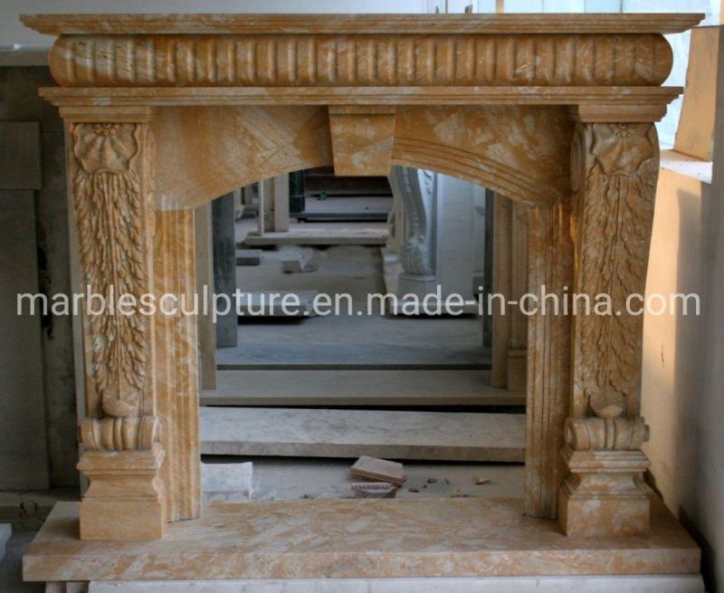 Simple Style Natural Stone Marble Fireplace in Stock (SYMF-258)