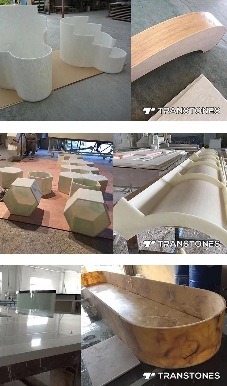 Purple Faux Alabaster Lighting Translucent Stone Panel for Decoration