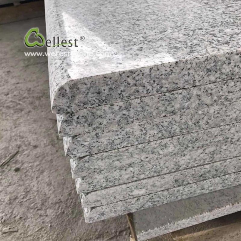 G602 Grey Granite Stone Stairs 120X35X3cm Polished 1 Long Edge Half Bullnose