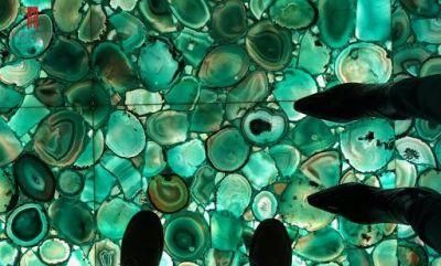 Green Onyx Slab and Tiles for Counterop and TV Wall Decor