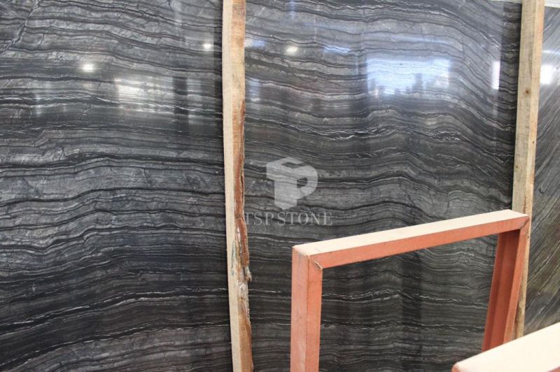 Antique Wood Tree Black Marble Tiles (Kenya Black marble)