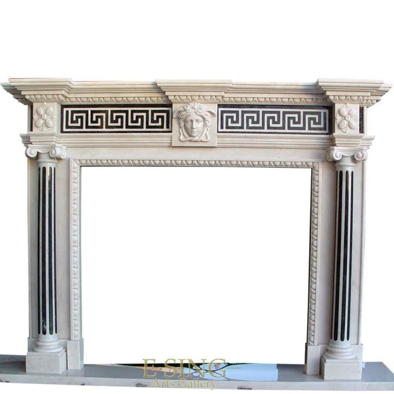 Natural Marble Fireplace Mantel Indoor Stone Fireplaces