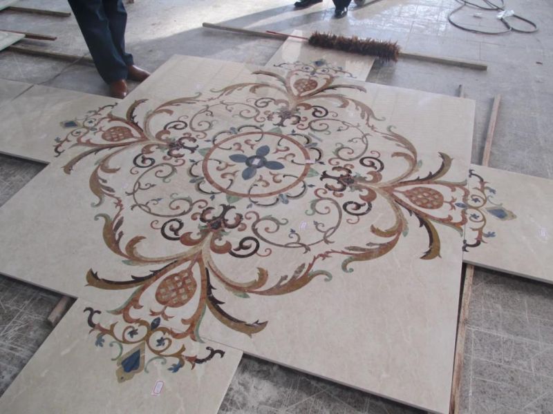 European Classic Style Waterjet Marble Medallion Marble Inlay for Home Floor Decoration
