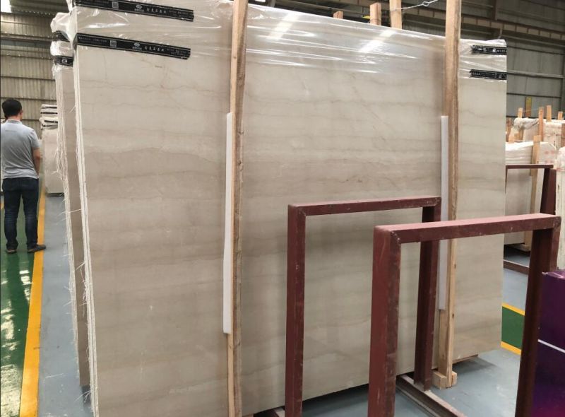 Popular Natural Cisillia Beige Wood Marble Slab and Tile for Hotel Wall Floor Decorate