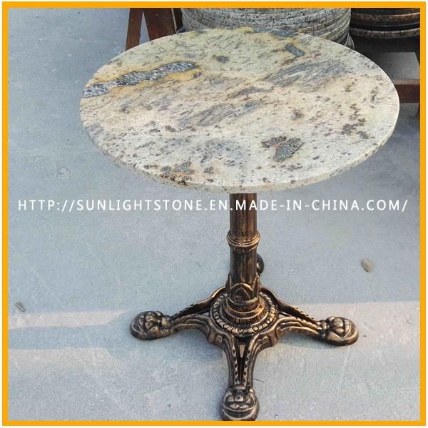 Custom Polished Italian Calacatta White Marble Round Desk, Table Tops