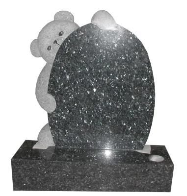 Black Granite Teddy Bear Carving Child Headsgone Baby Tombstone Monuments