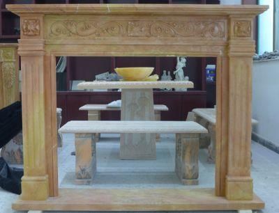 Modern Fire Place White Marble Electric Fireplace