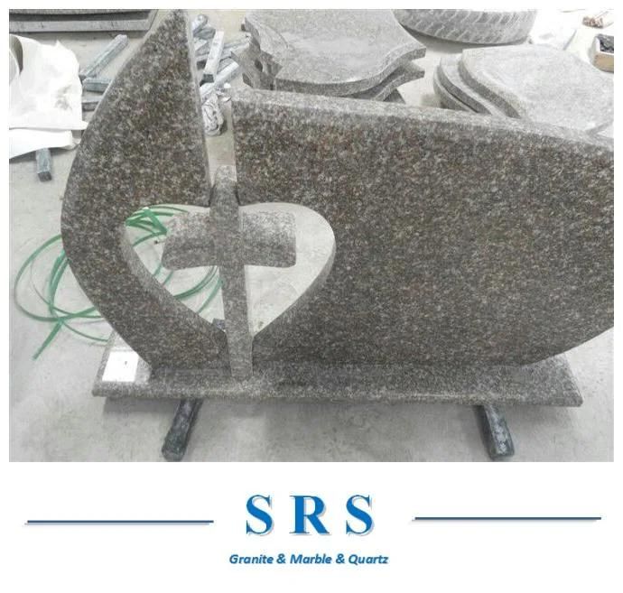 Chinese Granite Headstone and Tombstone with Crossing Design