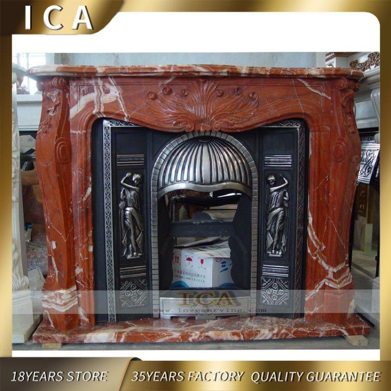 Stone Fireplace Mantel Villa Indoor Decoration Marble Fireplace