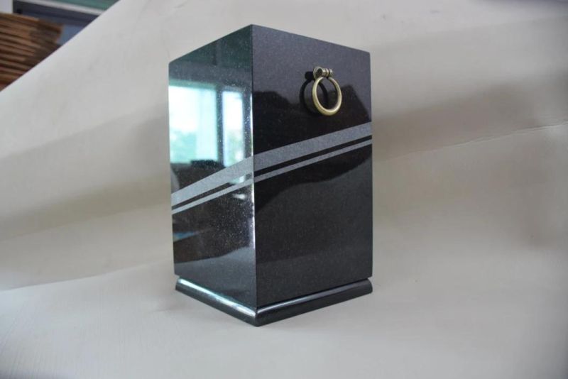 Shanxi Absolute Black Granite Cemation Funeral Urns Design for Funeral Home