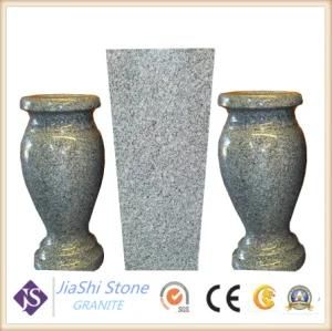 Granite Flower Carving Monument Vase / Tombstone Vase for Funerary