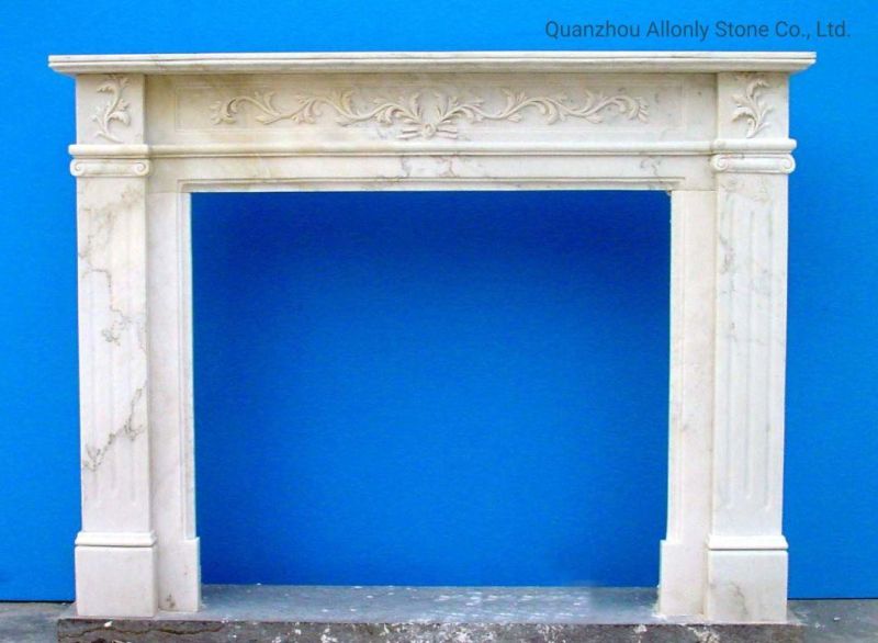 European Indoor Decoration Hand Carved Marble Fireplace Surround for Home Decoration