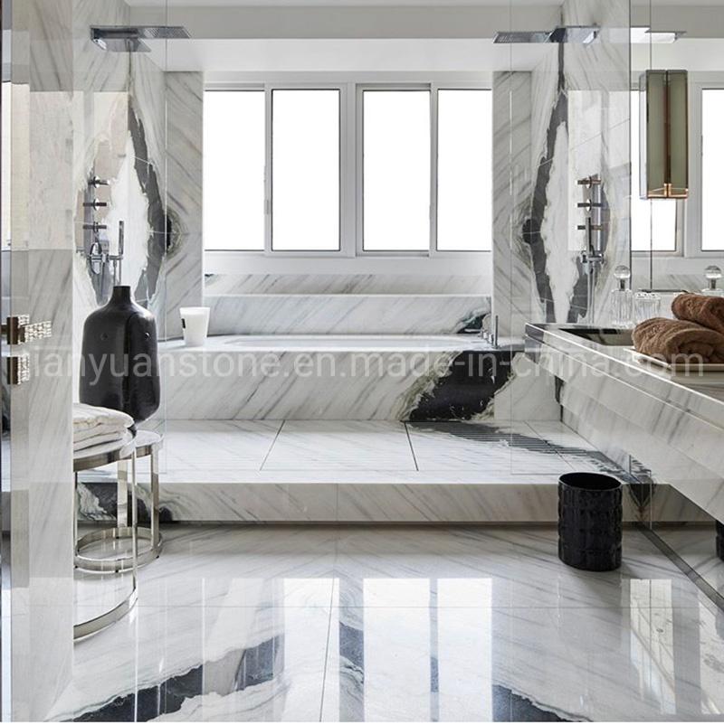 Black and White Polished Natural Panda Marble for Interior Wall Cladding and Flooring