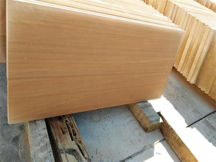 Factory Supply Teakwood Yellow Sandstone for Poolcoping and Outdoor Paving