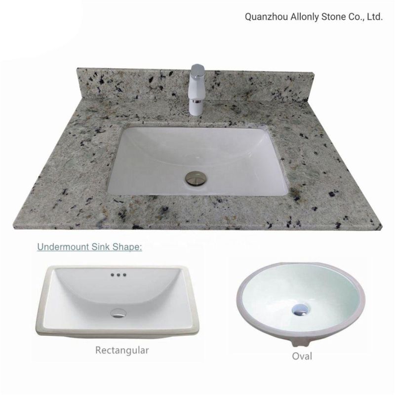 Colonial White 48 Inch Granite Bathroom Vanity with Undermount Sink