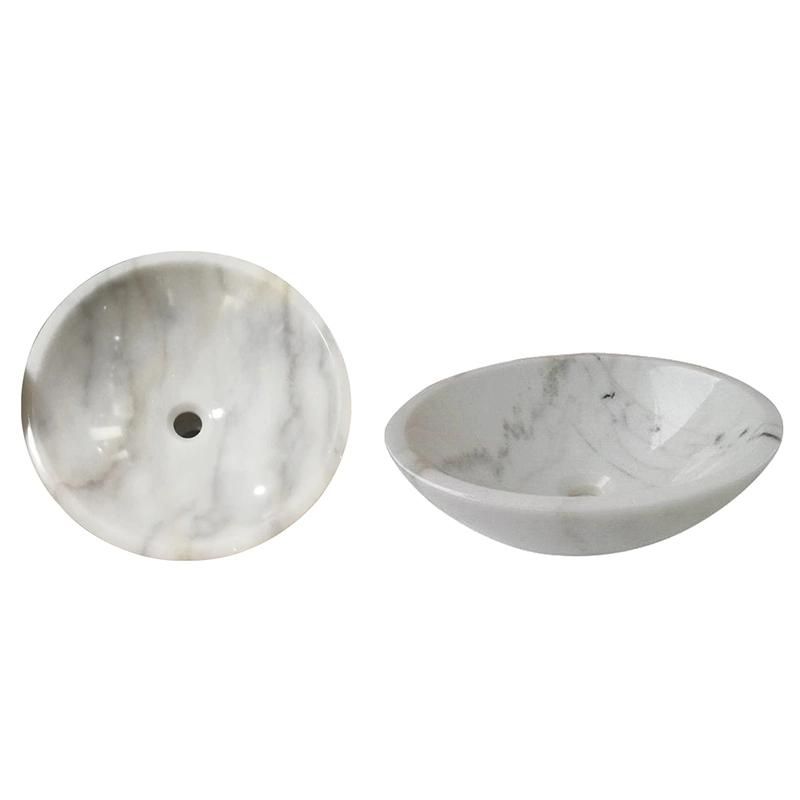 Wholesale Bathroom Ceramic Sink Guangxi White Wash Basin Round Vanity Top Single Sink