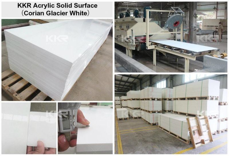 12mm Glacier White Artificial Stone Solid Surface Sheet for Countertop Kitchentop
