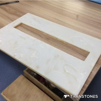 Translucent Customized Artificial Onyx Sheet Polished Alabaster Wall Panel
