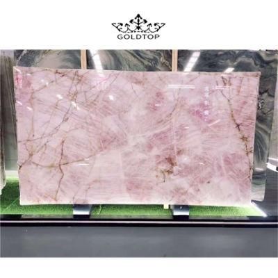 Factory Wholesale Natural Stone Polished/ Honed Surface Bathroom/Kitchen /Living Room Countertop Pink Crystal Marble for Home