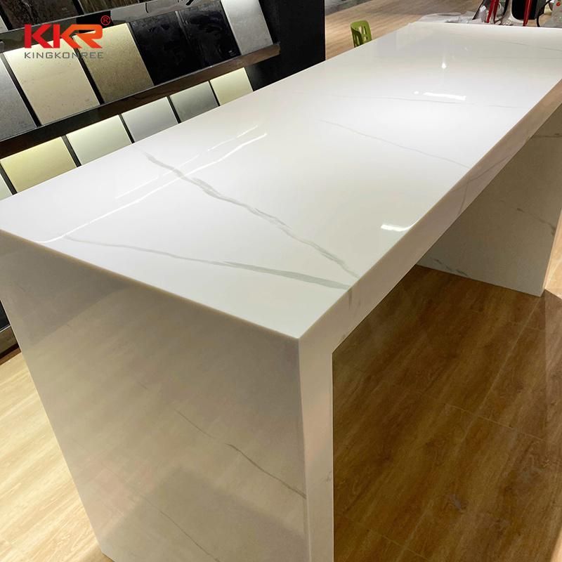 Artificial Calacatta Textured Marble Acrylic Solid Surface Corian Sheet for Countertops