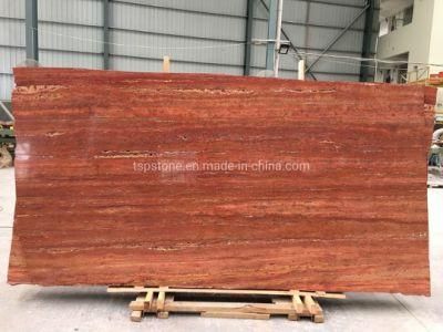 Iran Yellow Beige Red Travertine Marble Stone Slab
