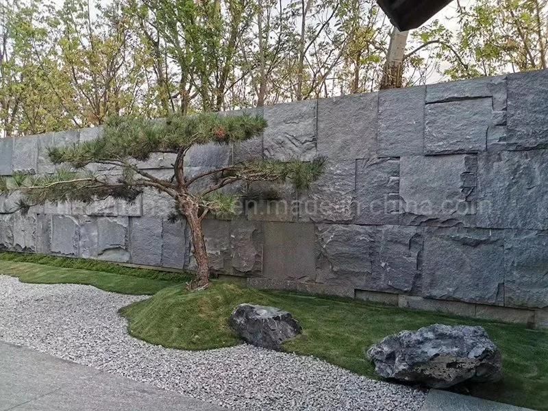 Natural Black Limestone Loose Wall Cladding Split Big Blocks for Wall