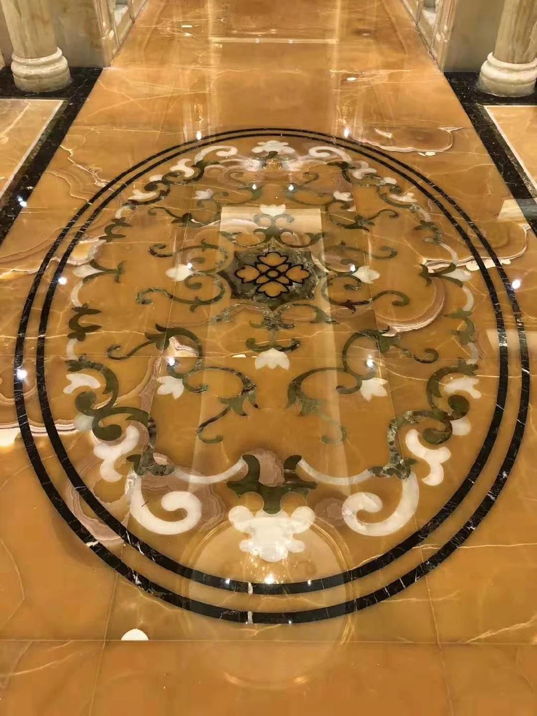 Yellow Orange Onyx Slab for Luxury Hotel Renovation