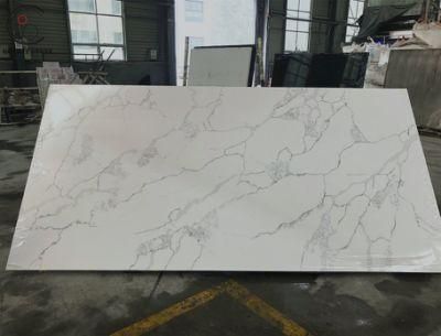 Artificial Calacatta Quartz Stone Slab Used for Decoration with Beautiful Veins