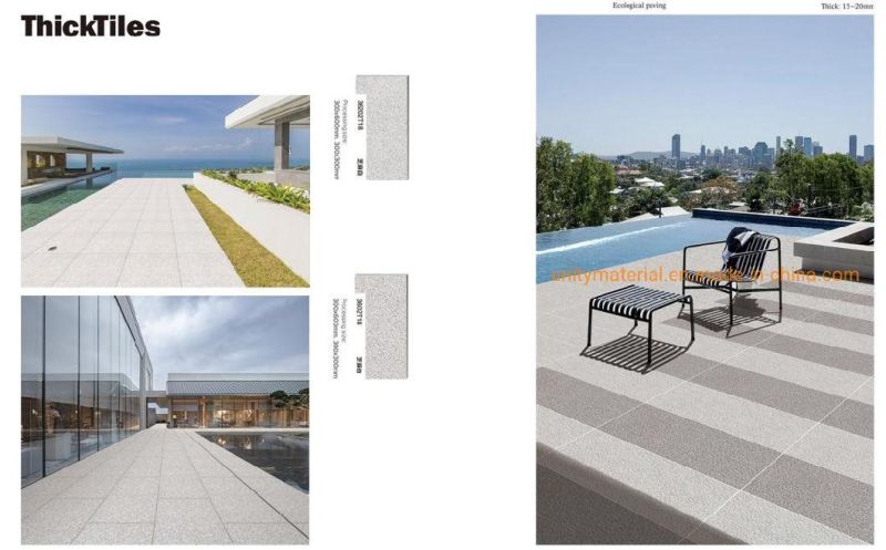 High Quality Exterior Paving Stone Floor Brick Full Body 2cm Thick Non-Slip Exterior Paving Stone Porcelain Paver Floor Tiles