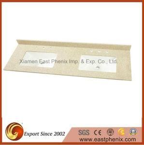 Hot Sale Beige Quartz Vanity Top for Bathroom