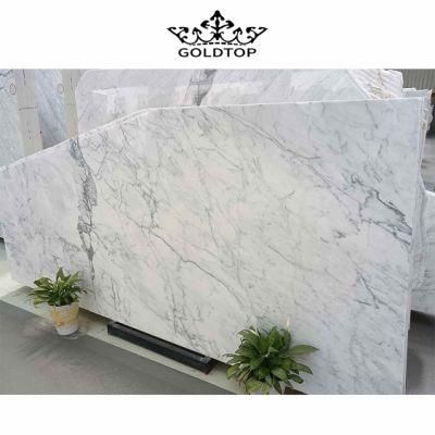High Quality Snow White Natural Stone Slabs Statuario Marble Slab for Floor