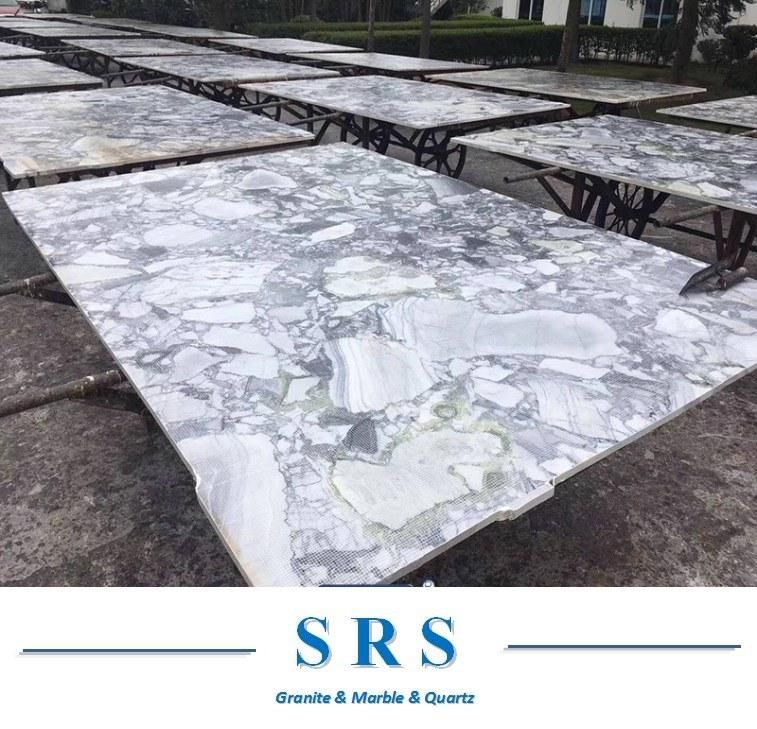Chinese Ice Jade Green Marble Slab for Flooring and Background Wall Bathroom Tile