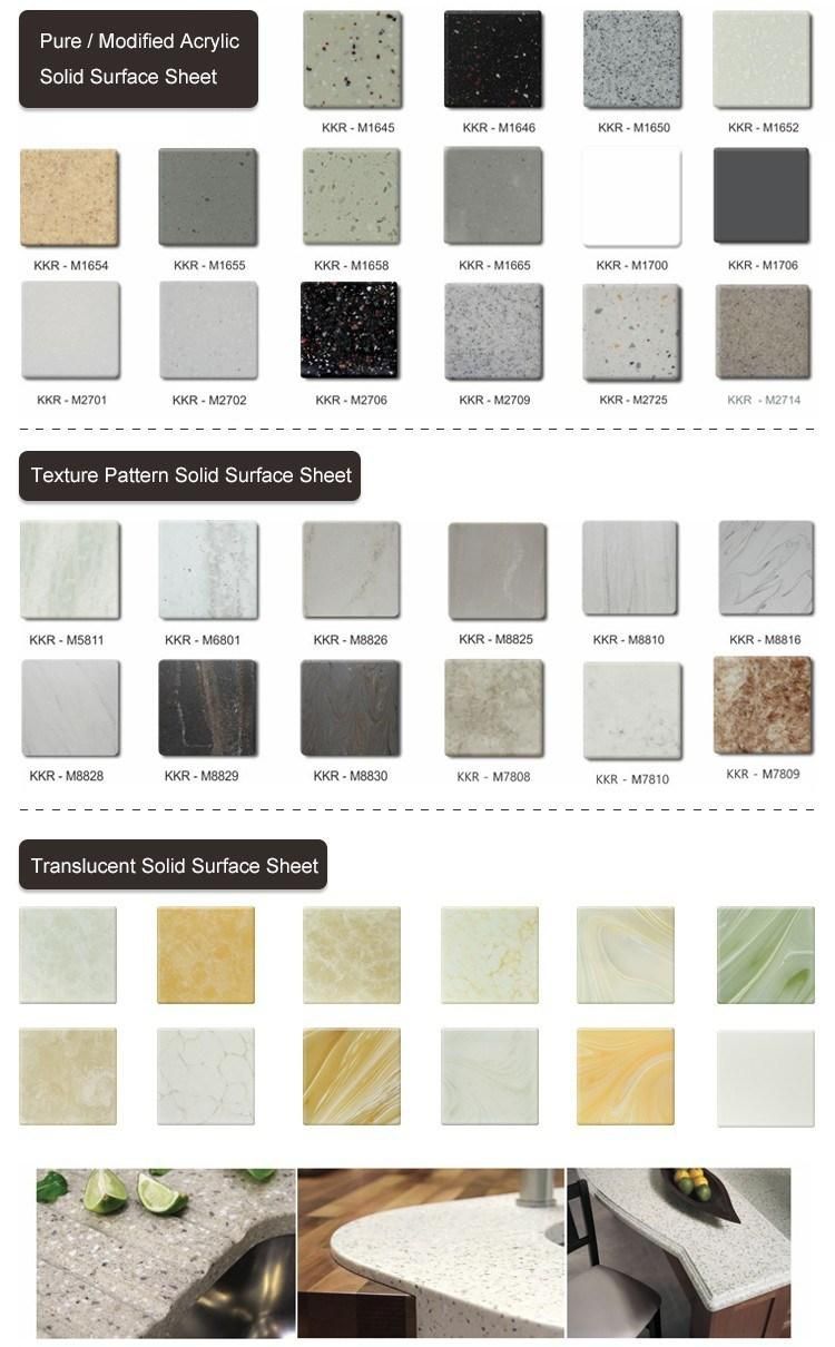 Custom Made Sparkle White Quartz Stone Kitchen Countertop Table Top Solid Surface Stone Countertop