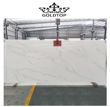 Fresh Look Mvjay Polished/Honed/Leather Finish Calacatta Stone Slabs/Tiles Artificial Quartz for Kitchen Worktops Countertop