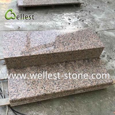 Polished Pink Granite Steps, Stairs and Risers, with Bullnose Edge, for Floor
