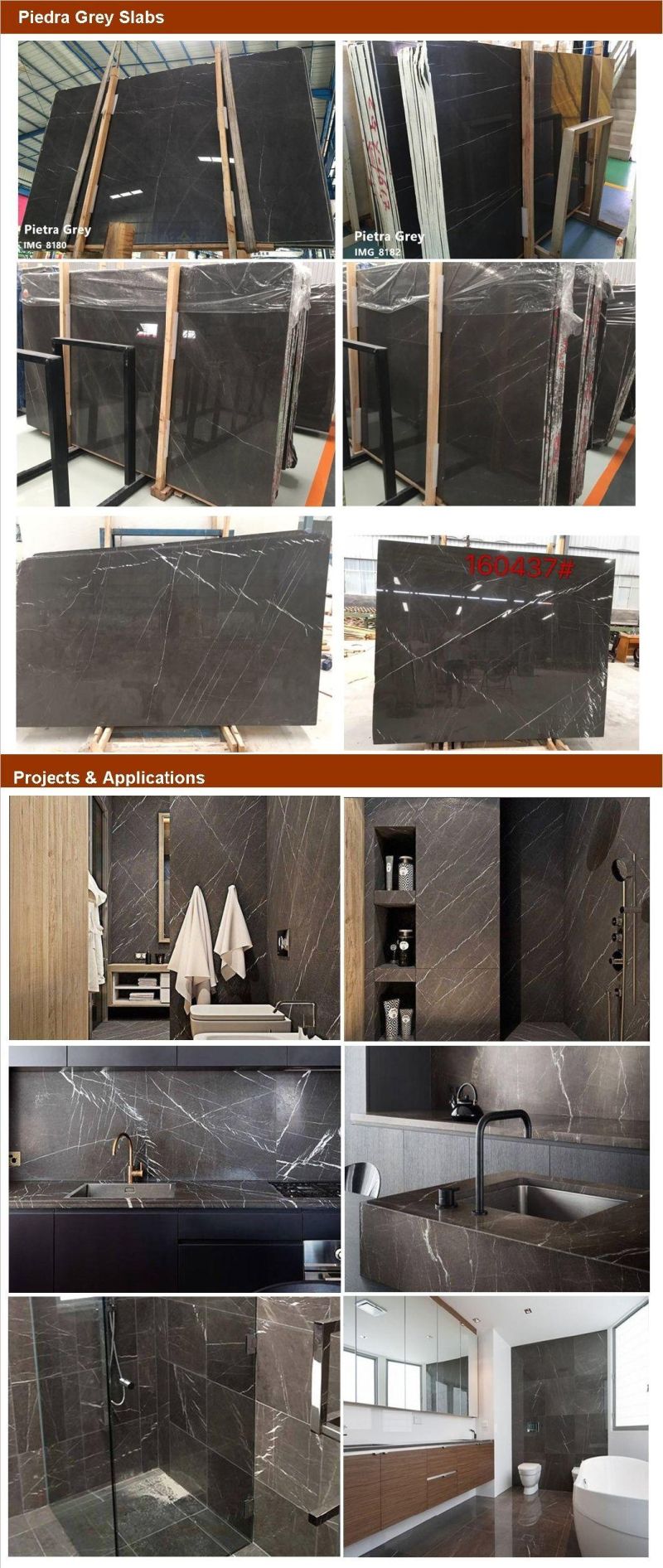 Pietra Grey Marble Tiles and Grey Marble Slabs