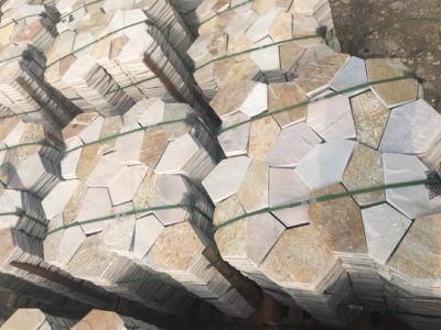 Natural Surface Slate Mesh Tile for Garden Landscaping Flagstone Paving