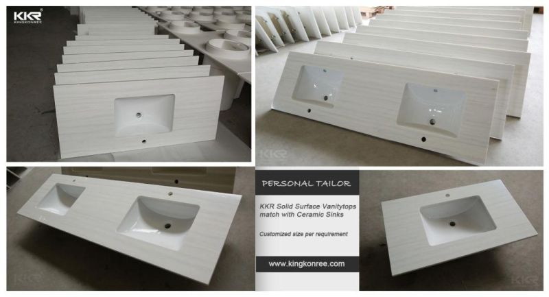 Simple Marble Texture Solid Surface and Quartz Vanity Top