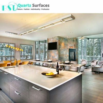 White Mirror Fleck Engineered Quartz Stone for Countertop