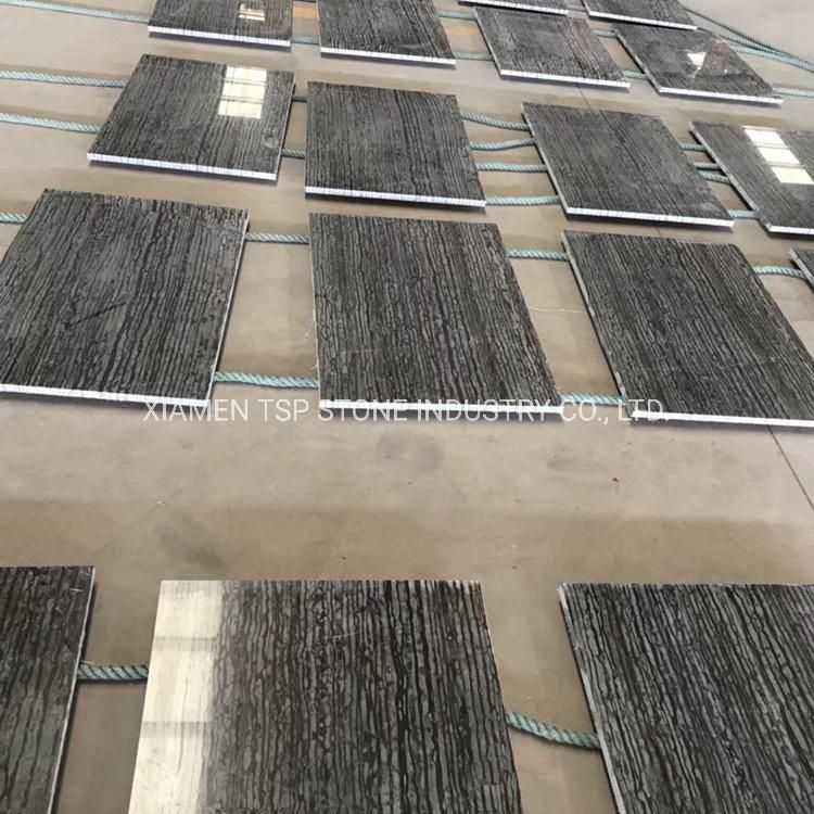 Zebra Black Wooden Vein Marble Tiles for Interior Floor Wall Decoration
