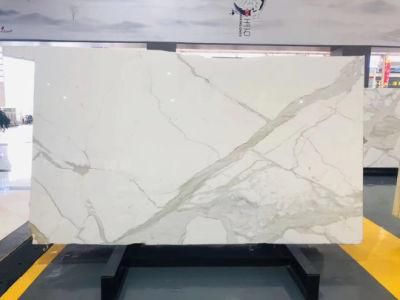Italy Natural Expensive Marble Stone Polished Calacatta White Marble for House Marble Stone