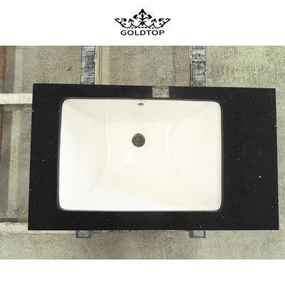 Polished/Glass/Shiny Surface Sparkle/Crystal Black/White/Gery Artificial Quartz Vanity Top/Countertop/Worktop