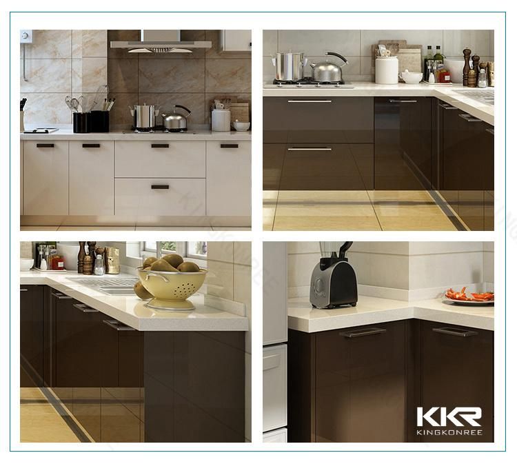 Bespoke Solid Surface Integrated Single Sink Vanity Top with Square Sink