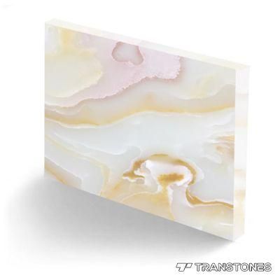 Translucent Big Artificial Onyx Slab Alabaster Furniture Set