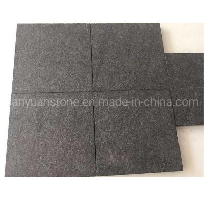 Absolutely Black Basalt / Granite Flamed Floor Tiles for Exterior