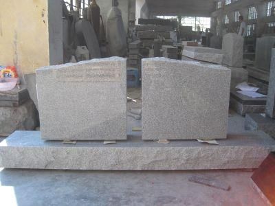 Funeral Accesories Book Headstone Grey Granite Double Headstone Funeral Monuments